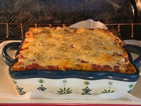 Keto Meat Lasagna Cooking