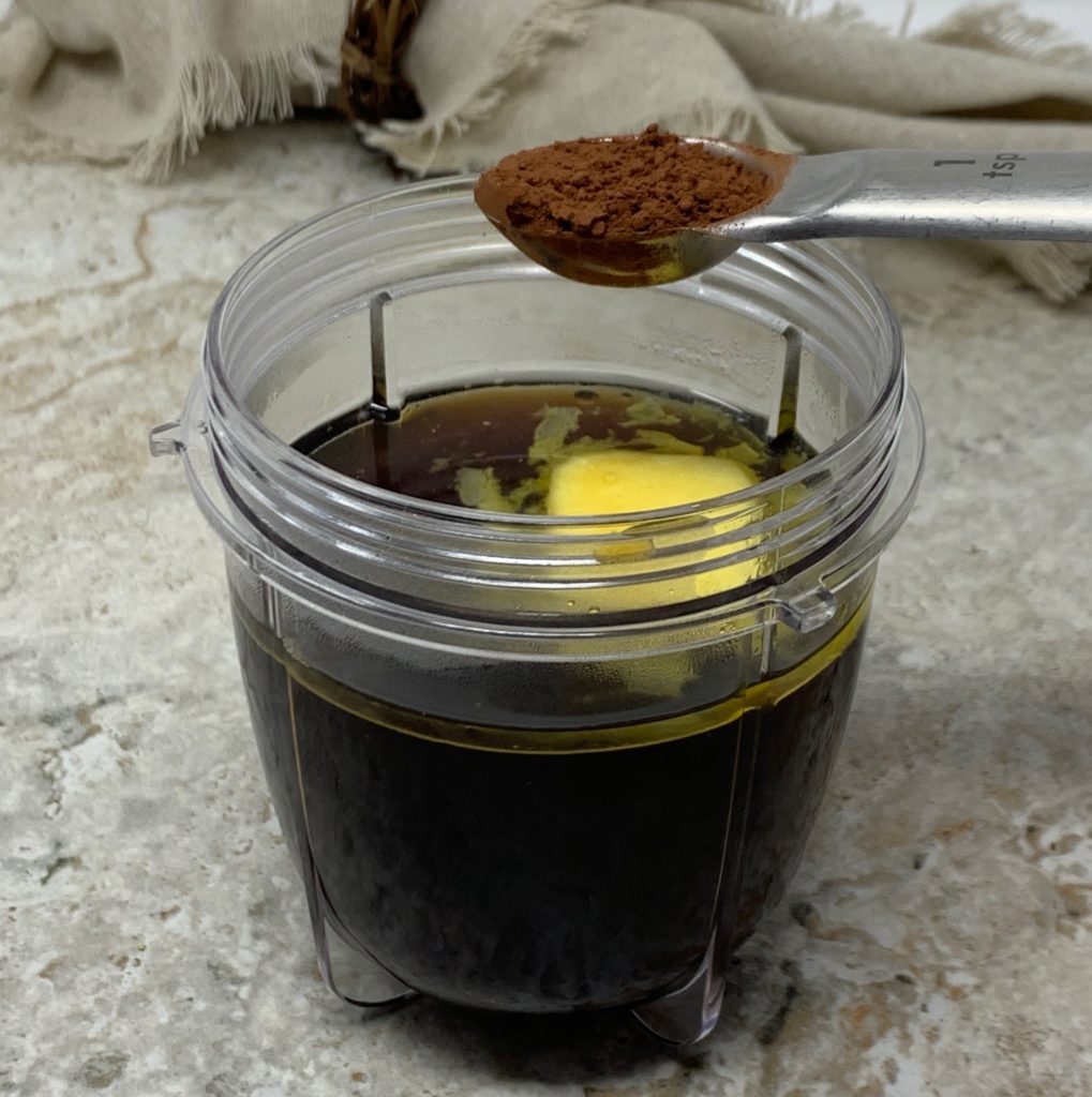 Add the unsweetened cocoa!