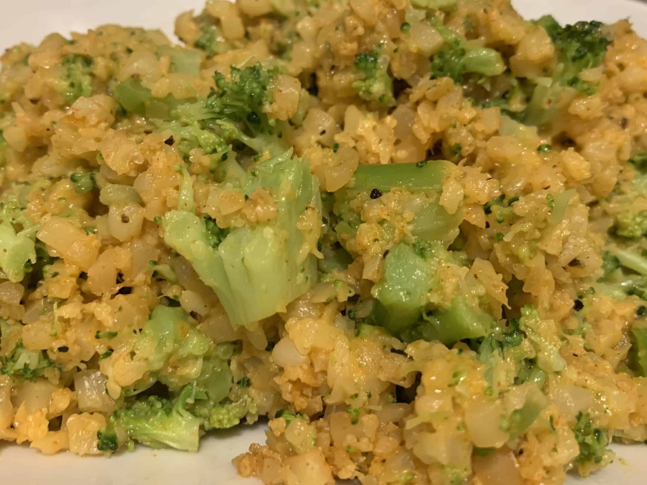 Cheesy Spiced Broccoli Cauliflower Rice | The Keto Option - Keto The