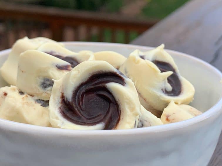 Keto Frozen Chocolate Swirl Fat Bombs