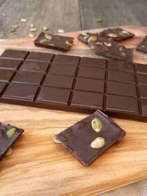 Salted Chocolate Bar with Pumpkin Seeds