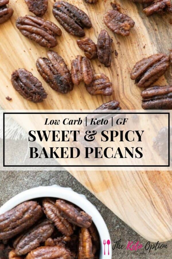 Keto Sweet and Spicy Baked Pecans