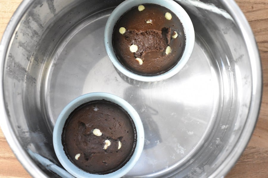Chocolate Instant Pot Brownie With White Chocolate Chips