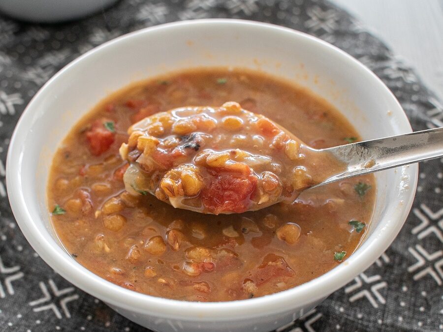 Instant Pot Gluten Free Lentil Soup (Vegan Option)