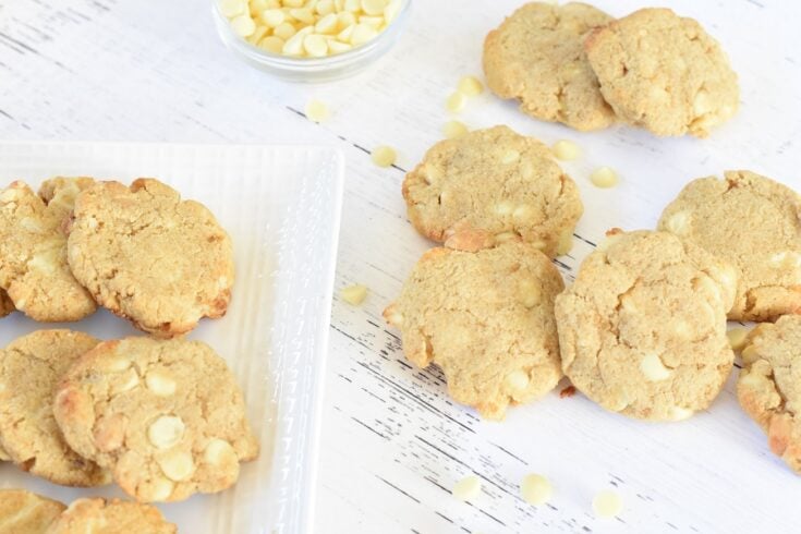 Keto Macadamia Nut Cookies with White Chocolate Chips