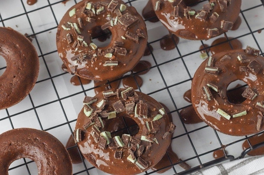 Gluten Free Mint Chocolate Donuts