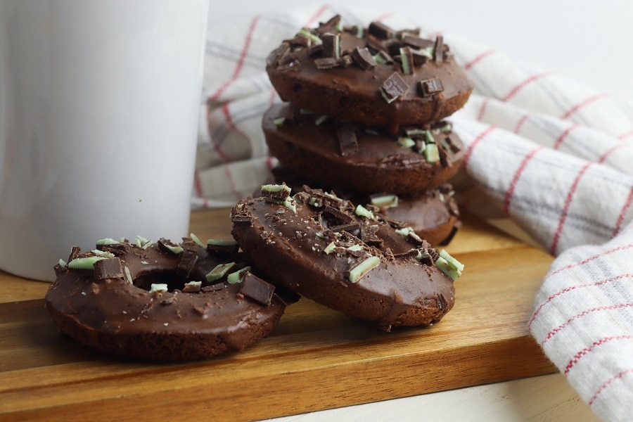 Gluten Free Mint Chocolate Donuts