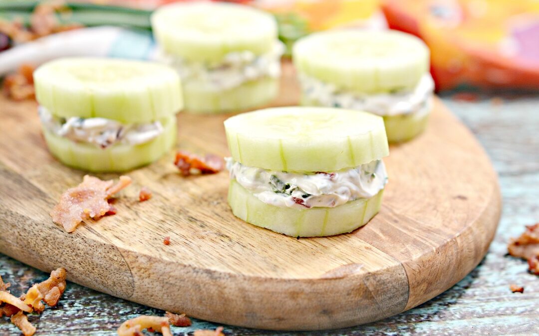 Bacon Herbed Cream Cheese Cucumber Bites