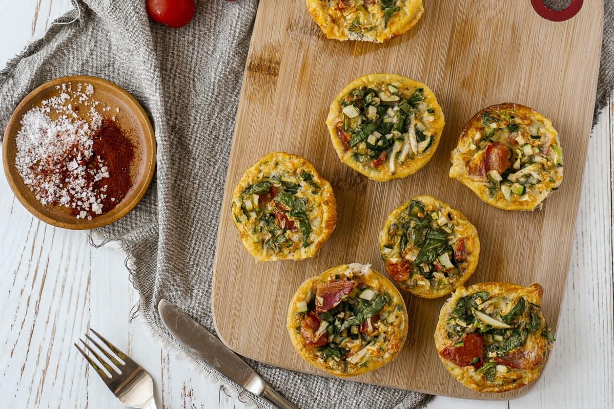 Zucchini Egg Cups on board.