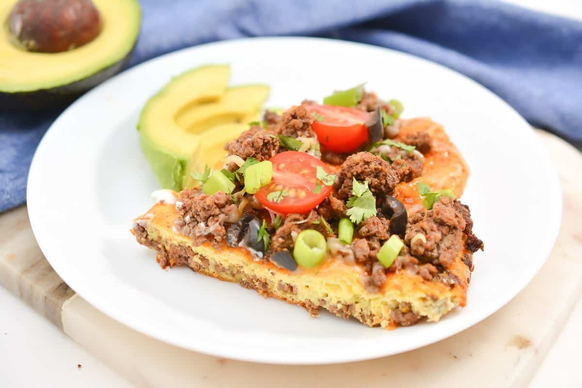 Keto Taco Skillet on a white plate.