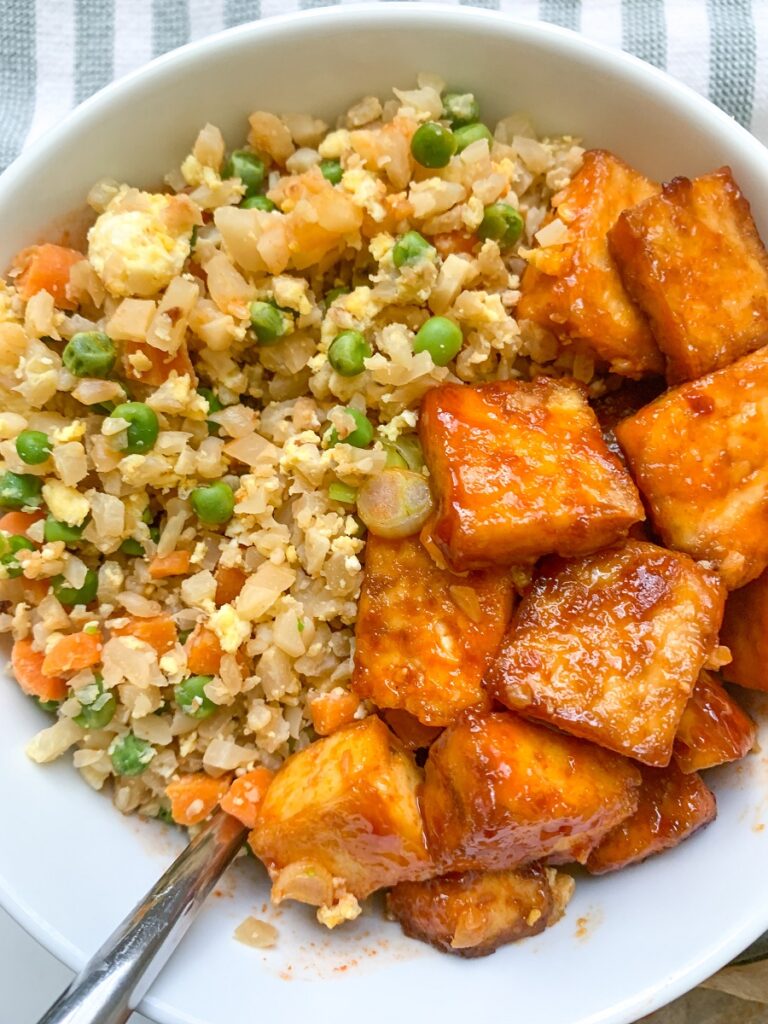 Spicy Tofu and Fried Cauliflower Rice