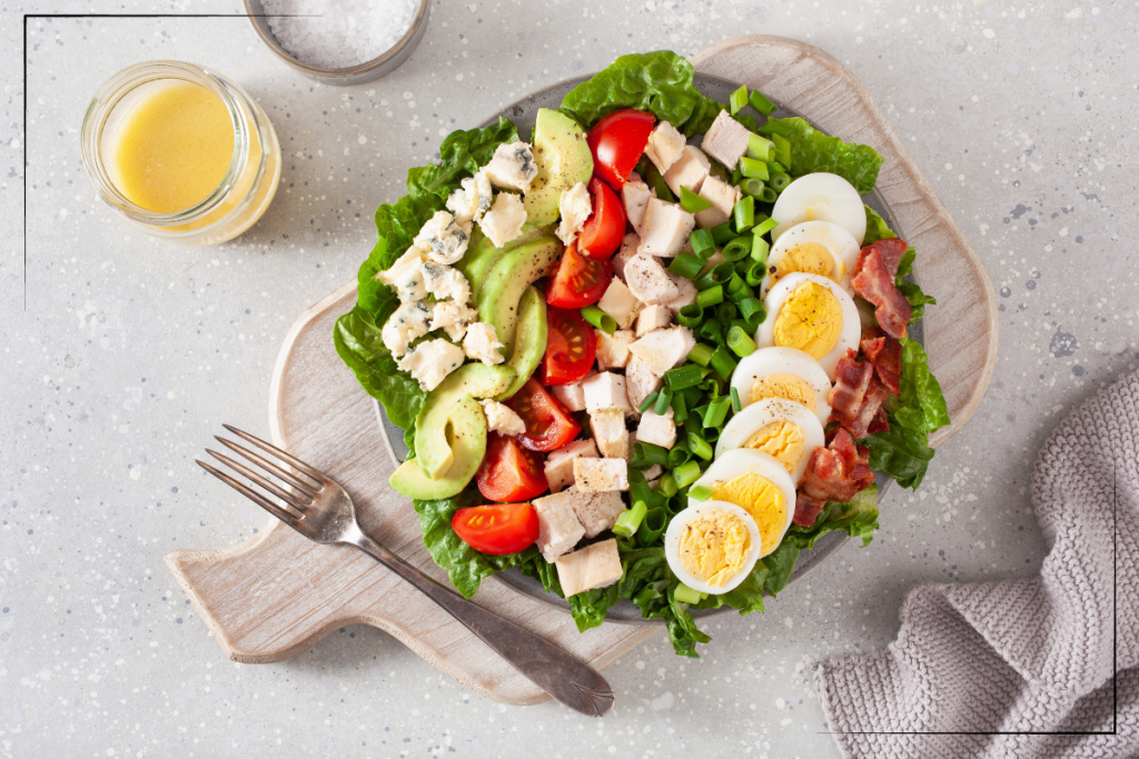 Low carb food on a plate.