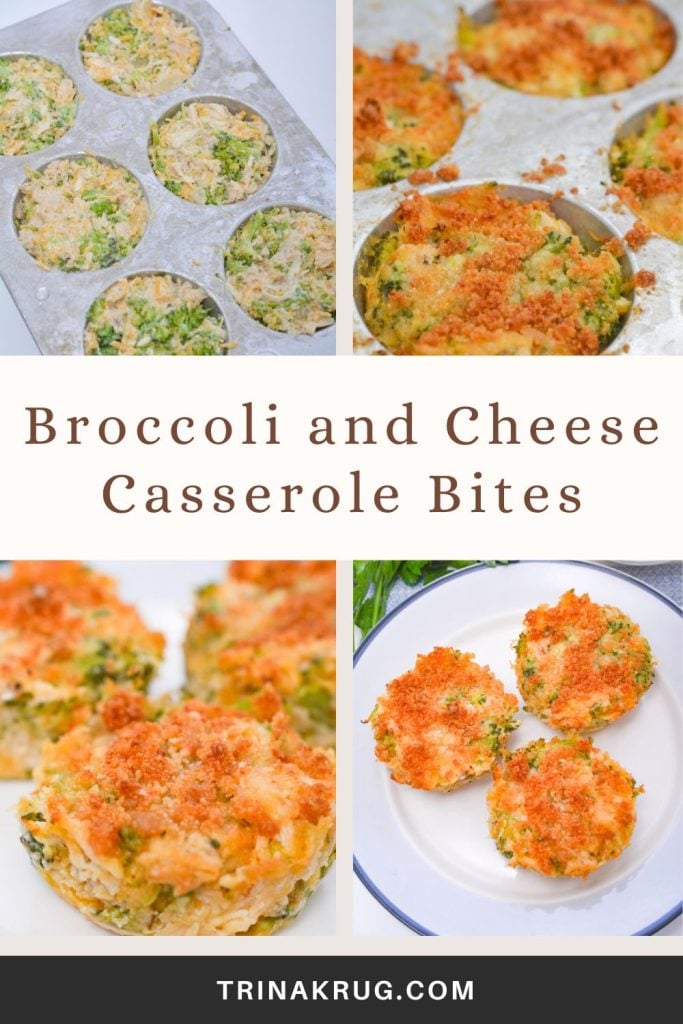 Broccoli and Cheese Casserole Bites Pinterest Pin.