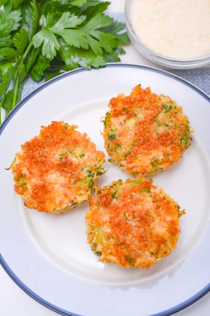 Cheesy Chicken and Broccoli Casserole on a white plate.