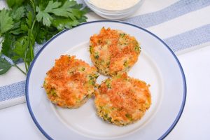 Cheesy Chicken and Broccoli Casserole on a white plate.