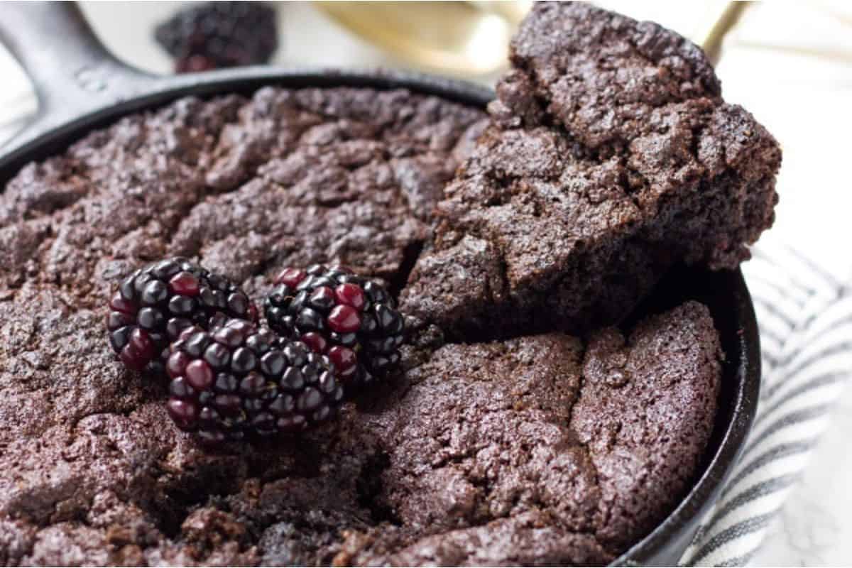 Hemp Fudge Brownie in a skillet.