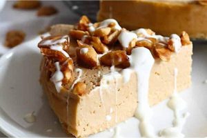 Peanut Butter Cheesecake on a white plate.