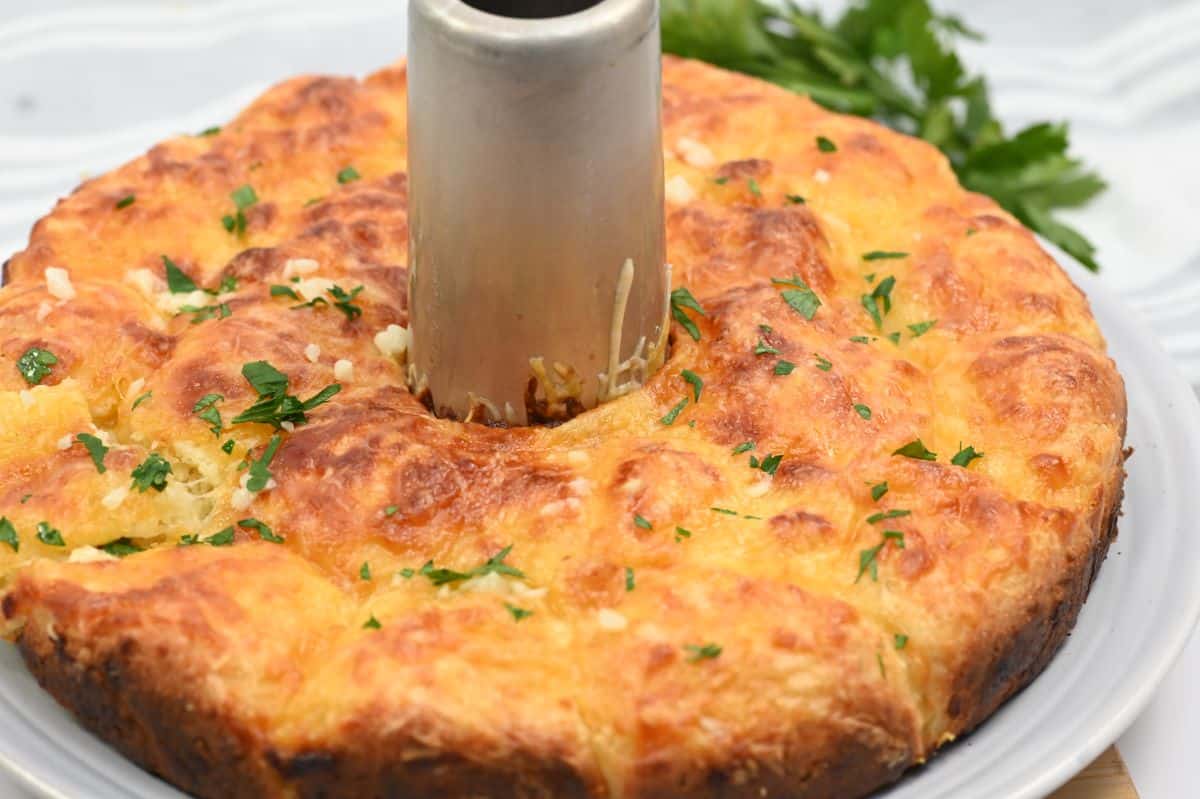 Cheesy Garlic Monkey Bread on a plate.