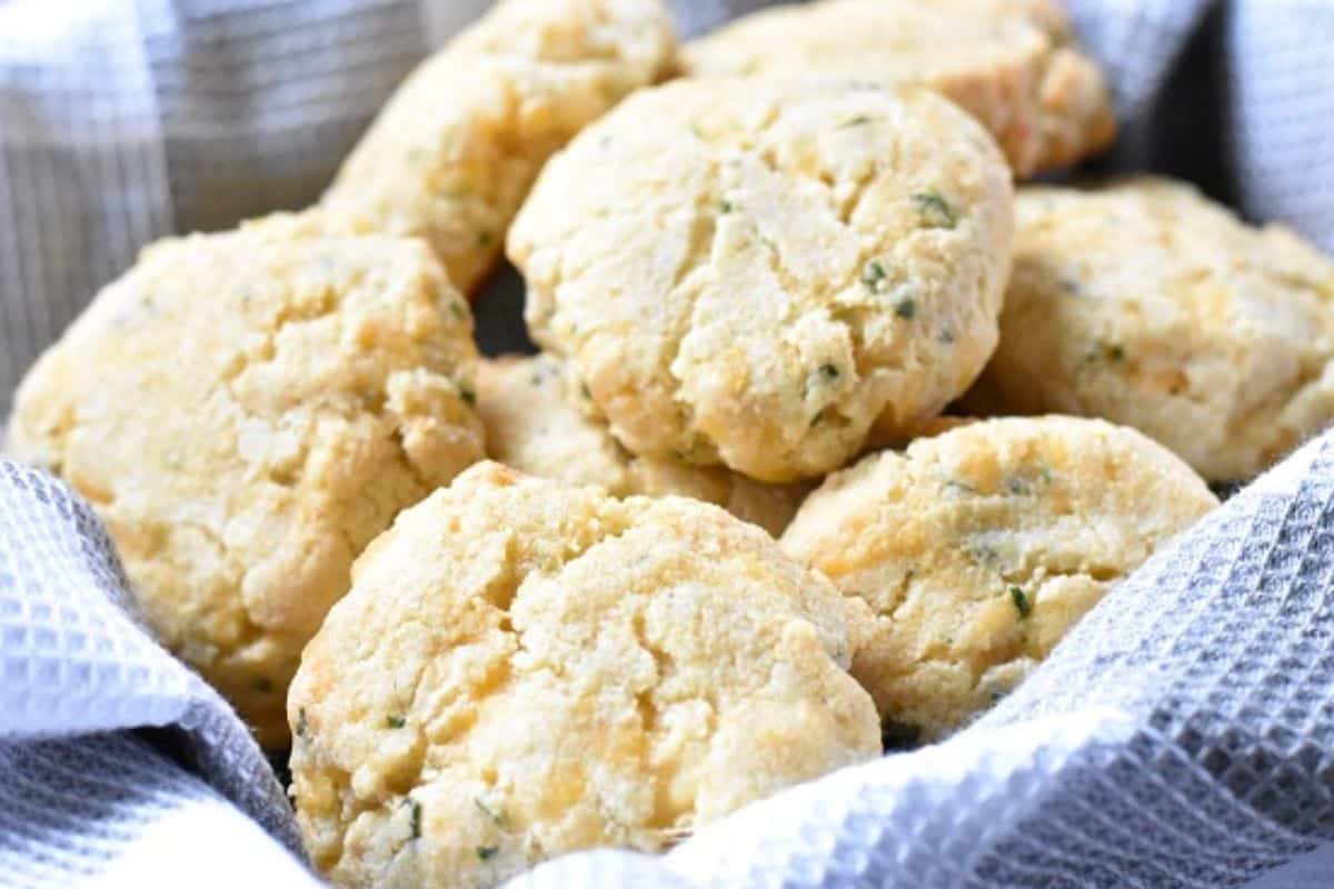 Drop Biscuits in a basket.
