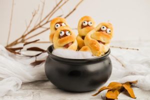 Keto Mummy Dogs in a pot.