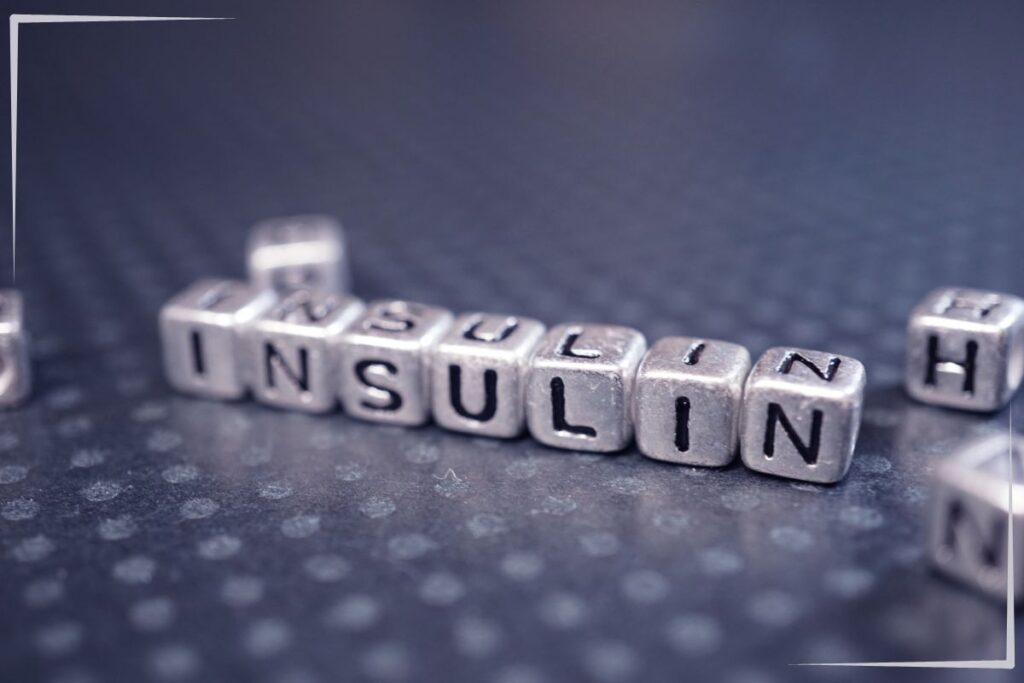 Block of letters that spell insulin.