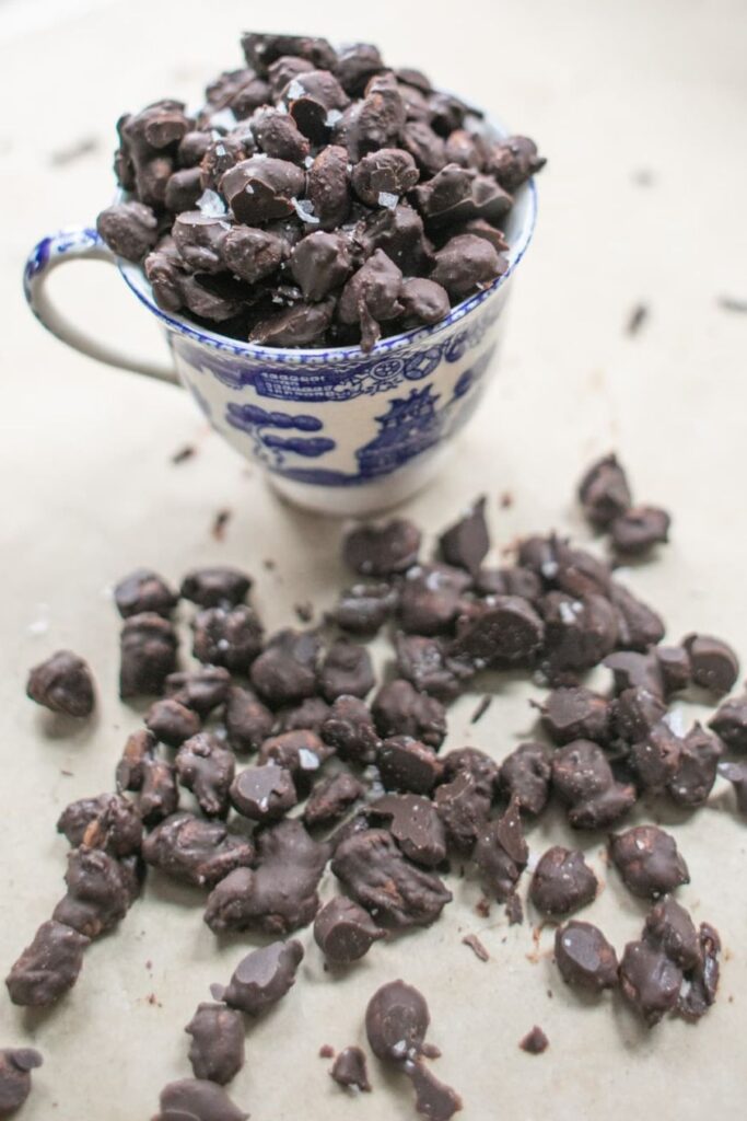 Chocolate Covered Espresso Beans in a cup.
