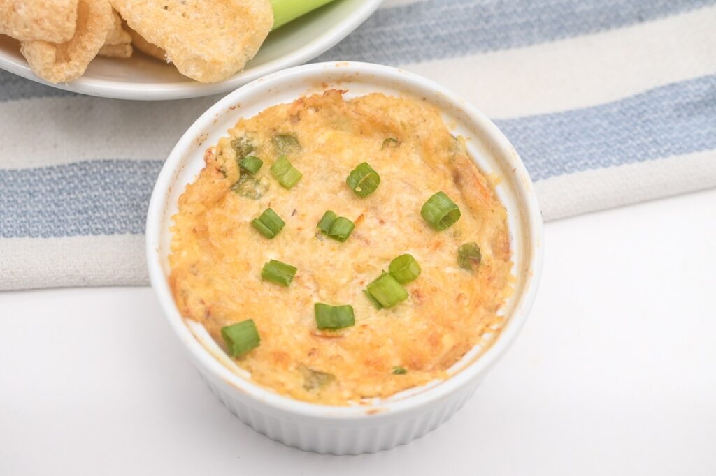 Keto Crab Ragoon Sauce in a white bowl.
