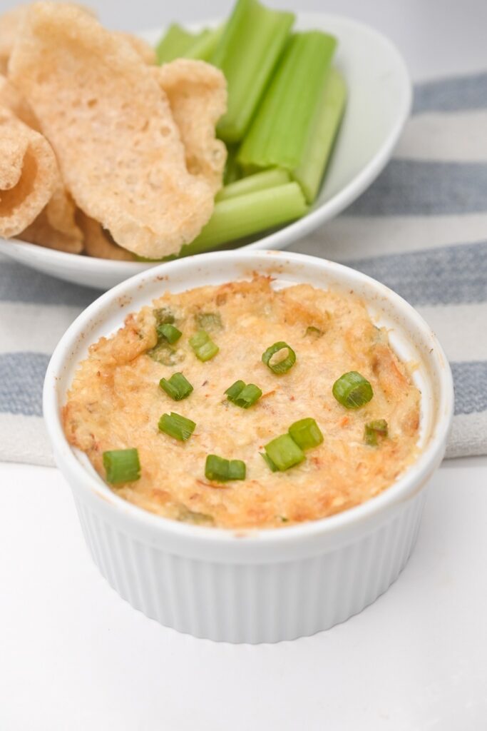 Keto Crab Ragoon Sauce in a white bowl.