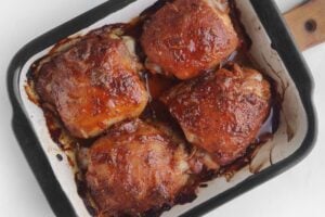 Keto Honey Mustard Chicken in a baking dish.