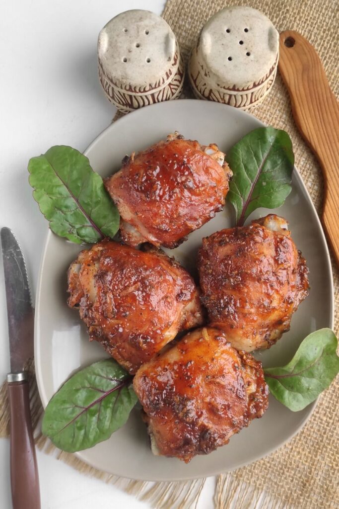Keto Honey Mustard Chicken on a plate.