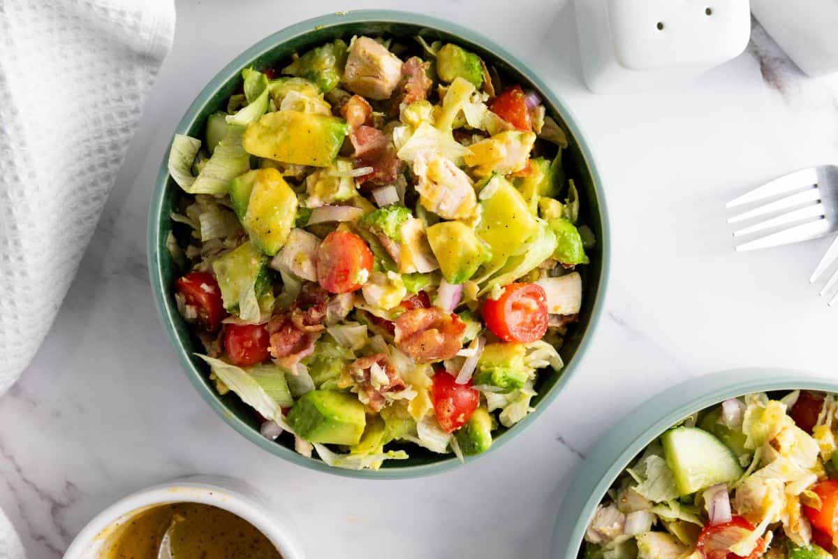 Chopped Chicken Salad in bowls.