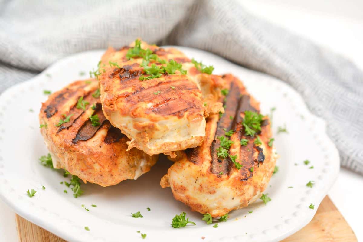 Tandoori Chicken on a white plate.